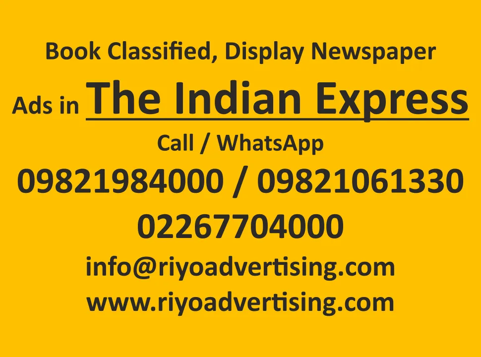 book newspaper ad in The Indian  Express 